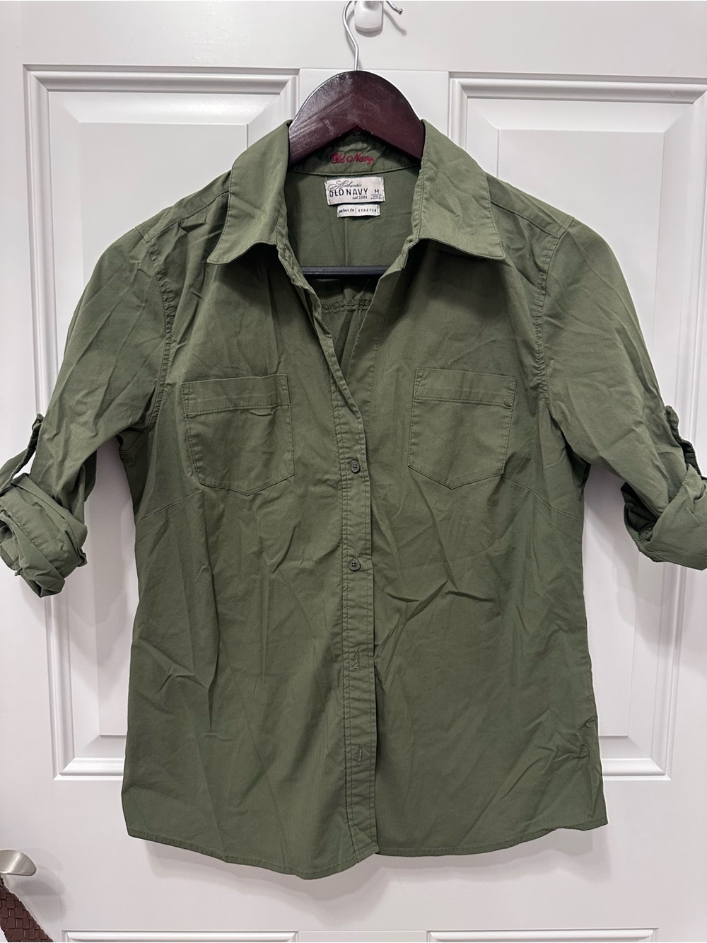 Old Navy Olive Green Casual Button-Down Shirt